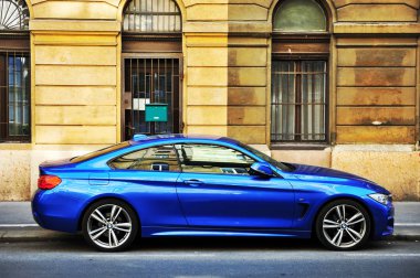 Budapeşte, Macaristan - 21 Eylül: Bmw coupe 3 sokak Budapeşte üzerinde 21 Eylül 2018.