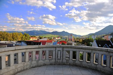 Ruzomberok eski şehir Sunset'teki Liptov, Slovakya