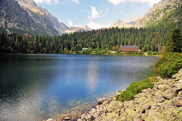 Bellissimo Paesaggio Naturale Con Lago Montagne Alti Tatra Slovacchia — Foto Stock