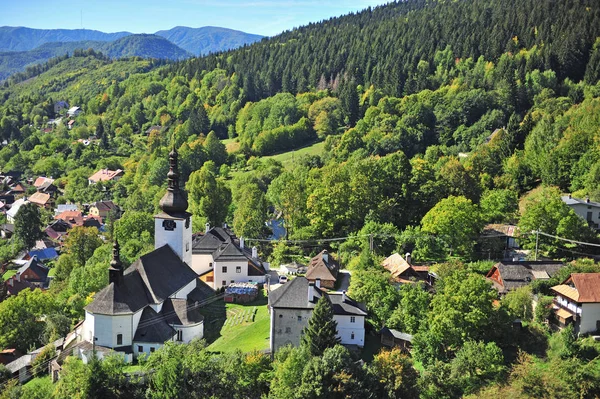 Vista Verão Aldeia Spania Dolina Liptov Eslováquia — Fotografia de Stock