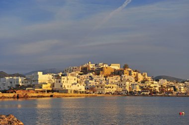 Naxos, Yunanistan - 1 Mart: Chora görünümü eski şehir Naxos Tarih 1 Şubat 2018. 