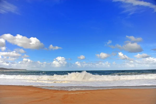 Vista panorámica de la playa de Nazare, Portugal —  Fotos de Stock
