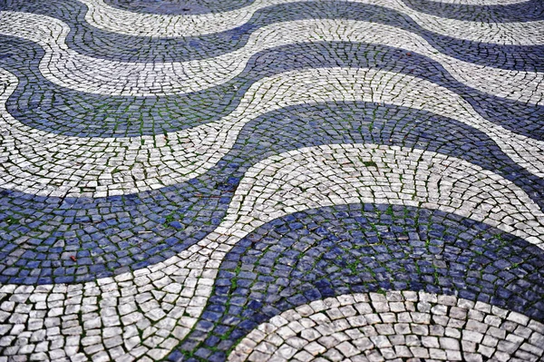 Portuguese tile floor in the street of Lisbon
