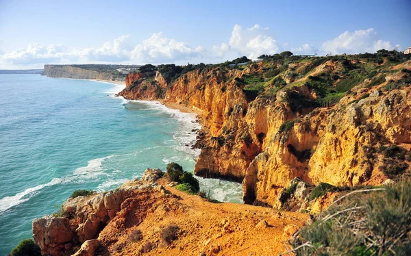 PAnorama da costa atlântica em Lagos, Algarve — Fotografia de Stock
