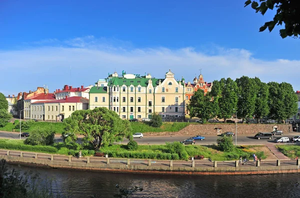 Vista panorámica del casco antiguo de Vyborg, Rusia . — Foto de Stock