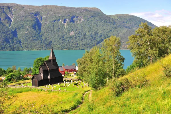 Classical view on Ornes stave church, Norway — Stock Photo, Image