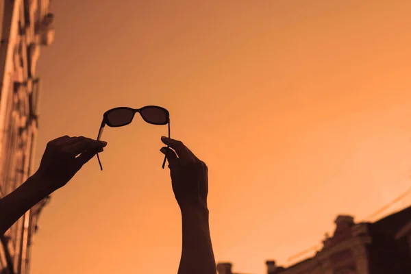 sunglasses on a colorful background