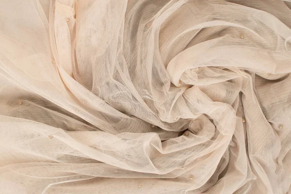 Yağlı Bej Renkli Bükülmüş Kumaşın Arka Planı Soyut Arkaplan Boş — Stok fotoğraf