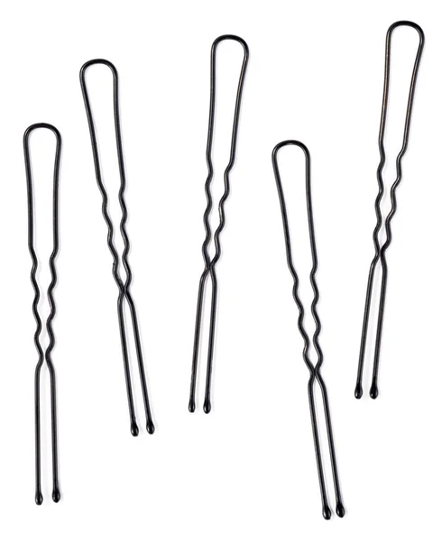 Black Hairpins Isolated White Background — Stock Photo, Image