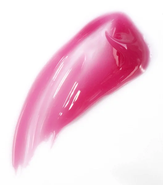 Roze Lipgloss Vlekken Witte Achtergrond — Stockfoto