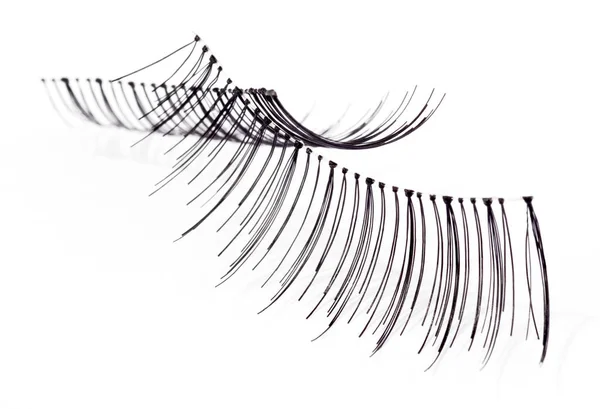 False Black Lashes Isolated White Background — Stock Photo, Image