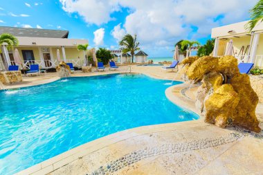 Varadero, Küba, Paradisus Varadero resort, Eylül 2, 2018, muhteşem harika, geniş açık yüzme havuzu, plaj, sağlıklı yaşam yakınında royal servisi açık Spa'da sakin turkuaz su görünümünü davet