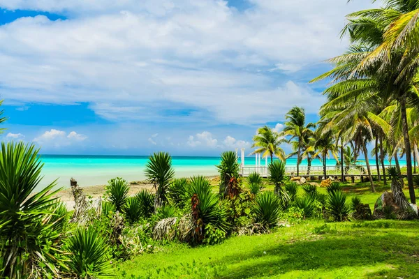 Geweldig Grote Natuurlijke Landschap Uitzicht Varadero Cubaanse Strand Rustige Turquoise — Stockfoto