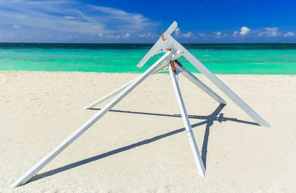 Great Amazing Abstract Wooden Structure Standing Varadero Cuban Beach Dark — Stock Photo, Image