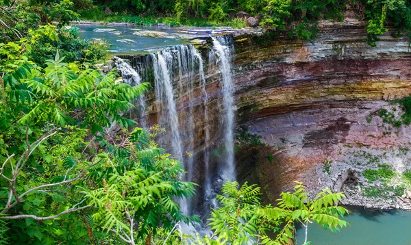 Majestic Linda Linda Vista Convidativa Área Conservação Balls Falls Niagara Fotos De Bancos De Imagens