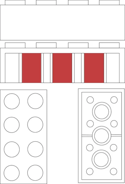 ビルディング ブロックの技術的なライン描画 — ストックベクタ