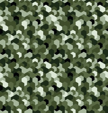 Sorunsuz kamuflaj yeşil. Tasarımınız için Çokgen mozaik serisi. Vektör