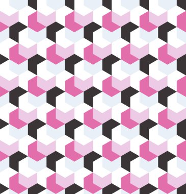 Basit pembe yinelenen desen sorunsuz kamuflaj. Tasarımınız için Çokgen mozaik serisi. Vektör