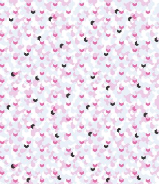 Yinelenen öğe ile hafif pembe desende sorunsuz kamuflaj. Tasarımınız için Çokgen mozaik serisi. Vektör