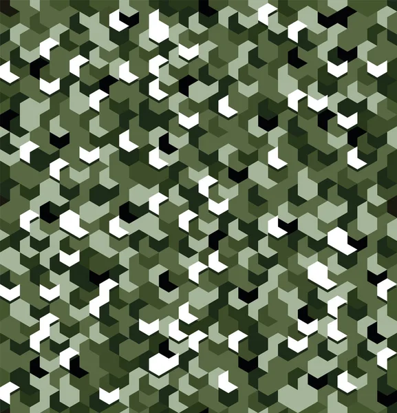 Camuffamento senza cuciture nel modello verde con rottura. Serie mosaico poligonale per il vostro disegno. Vettore — Vettoriale Stock