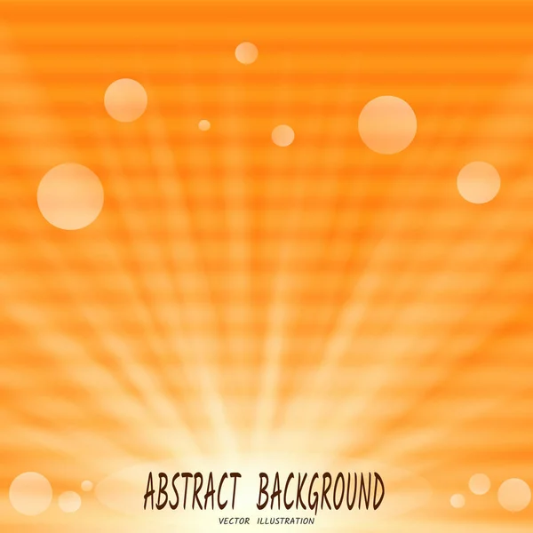 Abstract Orange Background Sun Rays Bokeh Horizontal Streaks Spots Interference — Stock Vector