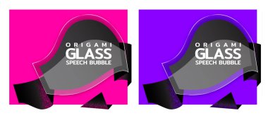 Origami Kağıt afiş parlak cam etkisi ile. Satış afiş tasarım şablonu ayarlayın. Özel fırsat. İndirim etiketi, rozet, amblem. Web çıkartmaları. Metin için yer ile katalog için fiyat etiketi şablonu