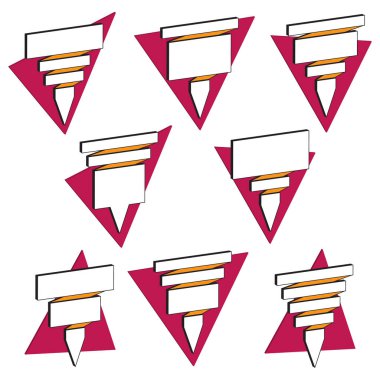 Origami vektör Infographic. İş için renkli afişler. Metin işaretçisi. İsometry afiş işaretçi kümesi