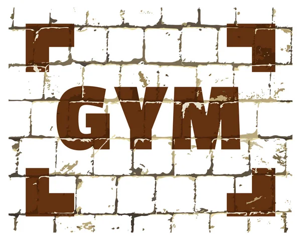 Gym Esporte Fitness Ginásio Citação Impressa Parede Tijolo Estilizado Inscrição — Vetor de Stock
