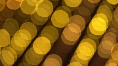 Bulanık Yeni Yıl bokeh çelenk titreşen. Sıcak altın ışıklar güzel Noel arka plan. 4k Ultra Hd