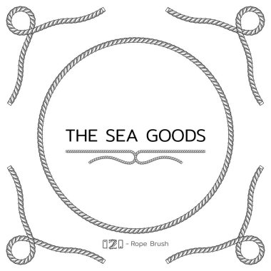 Rope design elements. Frame for text of marine theme. Template for nautical design. Sea speech bubble. Vector clipart