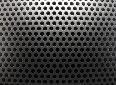 3D render. metal daire delik örgü duvar arka plan üzerinde kapat.