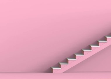 3D render. Kopya alan arka plan üzerinde tatlı pembe yukarı.