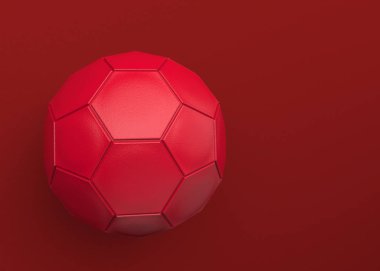 3d rendering. A red leather football on copy space dark background. clipart