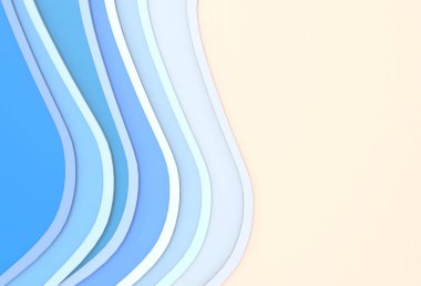 3D render. pastel renk tonu deniz plaj sanat kopya alanı kum arka plan ile Üstten Görünüm.