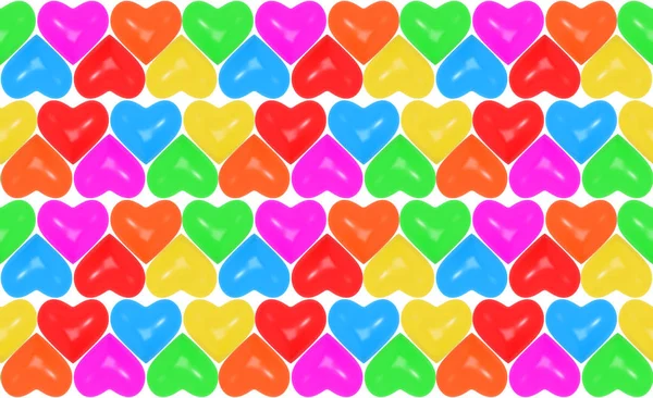 Darstellung Nahtlose Lgbt Regenbogen Bunt Herzform Muster Hintergrund — Stockfoto