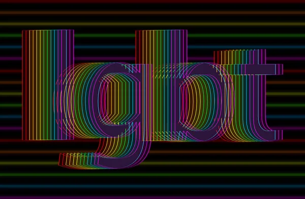 Renderização Lgbt Letra Palavra Estilo Vintage Fundo Escuro — Fotografia de Stock