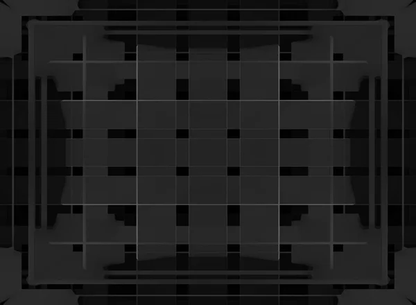 Renderowania Nieregularne Drak Czarne Kwadraty Nowoczesną Ścianę Tło — Zdjęcie stockowe