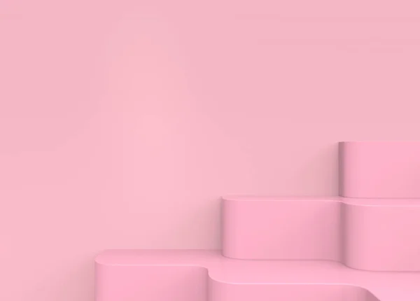 Renderizado Dulce Escalera Rosa Con Fondo Pared Espacio Copia — Foto de Stock