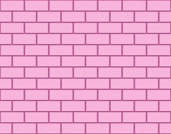Rendering Naadloze Zoete Roze Kleur Baksteen Blokken Muur Backgorund — Stockfoto