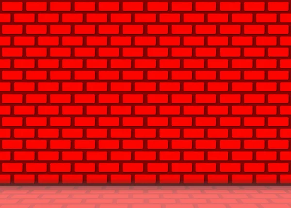 Illustration Der Luxuriösen Roten Farbe Ziegelsteine Wand Hintergrund Mit Reflexion — Stockfoto