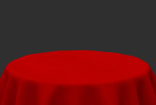 レンダリング コピー スペース グレー背景に中国の結婚式パーティで空の赤いテーブル クロス使用 — ストック写真