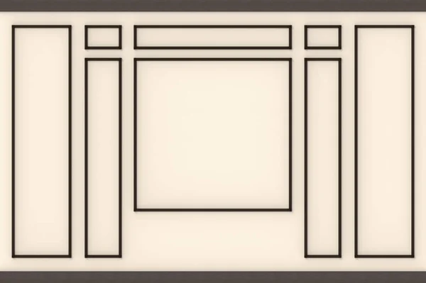 3d rendering. classical square pattern frame wall background.