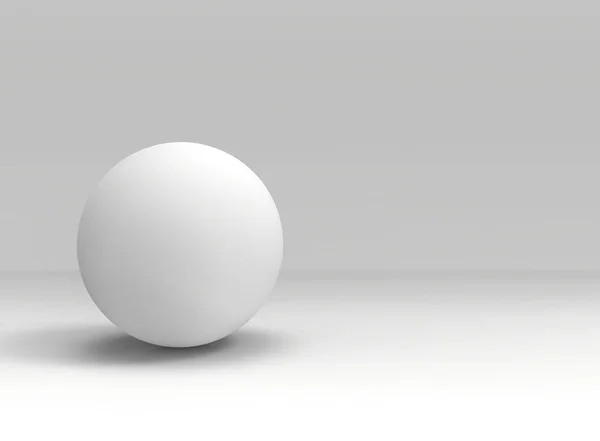 Renderizado Una Bola Forma Esfera Blanca Sobre Fondo Espacio Copia —  Fotos de Stock