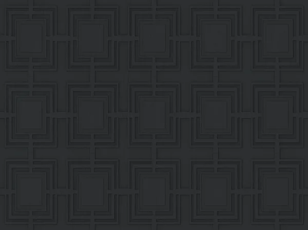 Renderizado Azulejos Cuadrados Negros Inconsútiles Modernos Sobre Fondo Madera —  Fotos de Stock