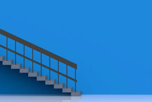 Rendering Modern Staircase Copy Space Blue Background — Stock Photo, Image