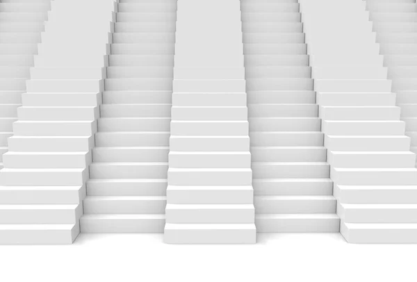 Rendering Long High White Stairs Ladder Background — Stock Photo, Image