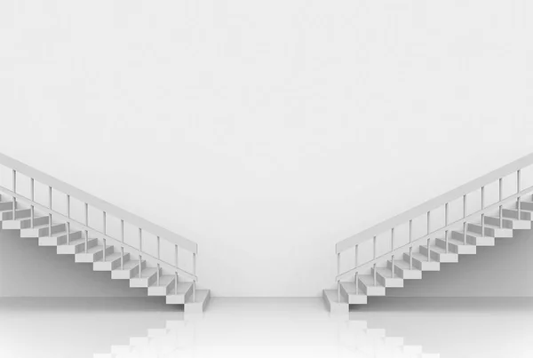 两种不同的现代灰色水泥楼梯背景 在商业概念中选择或机会 — 图库照片