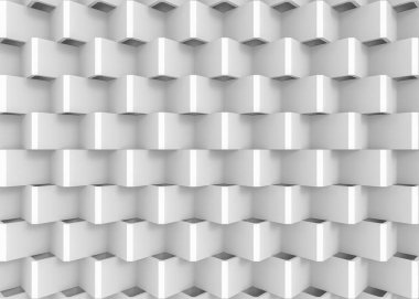 3D render. Soyut beyaz Zigzag panelleri duvar arka plan Üstten Görünüm.