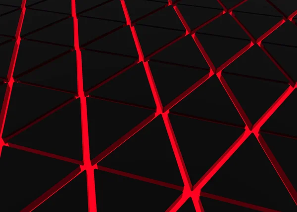 Leképezést Perspektivikus Nézet Modern Fekete Háromszög Csempe Padló Alapon Vörös — Stock Fotó