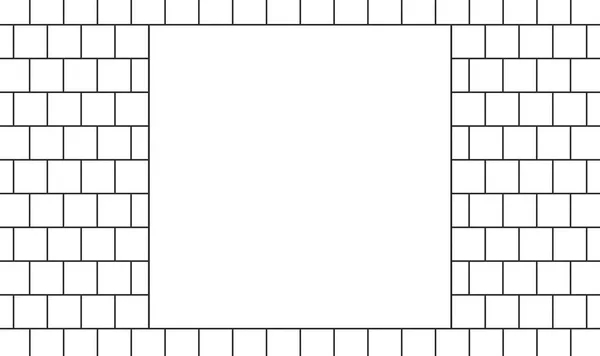 Illustration Leere Weiße Quadratische Attrappe Der Mitte Von Ziegelsteinen Wandhintergrund — Stockfoto